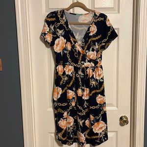 Navy floral dress